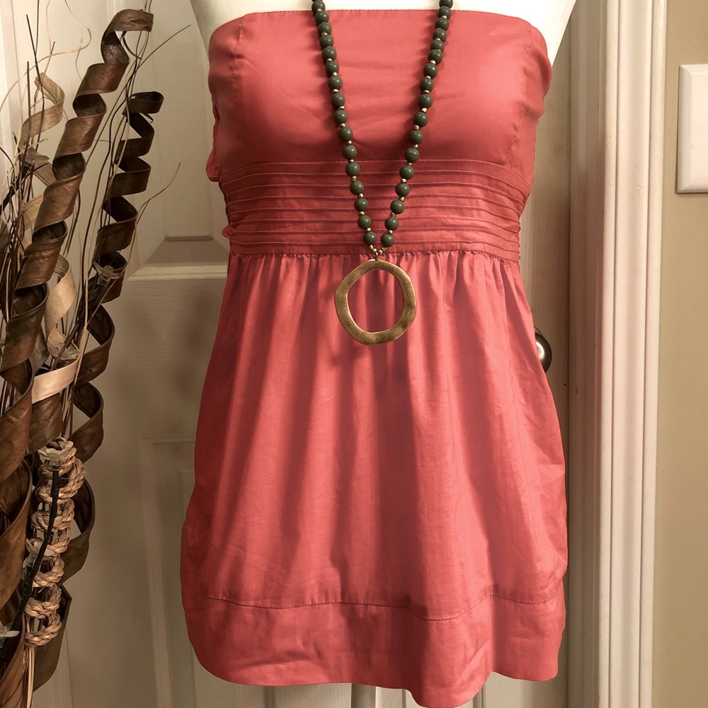 Forever 21 strapless top size small pink with sash